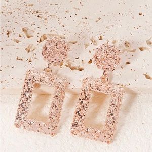 Textured Rectangle Drop Earrings